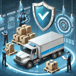 DALL·E 2025-02-14 14.55.24 - A high-quality digital illustration representing secured collection services. The image features a professional logistics team handling securely seale